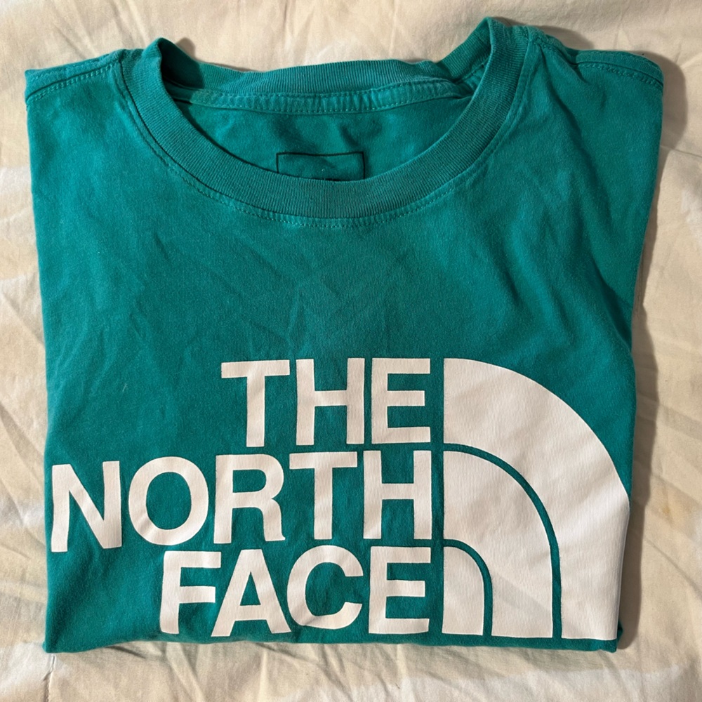 The North Face Turquoise Tee with White Logo